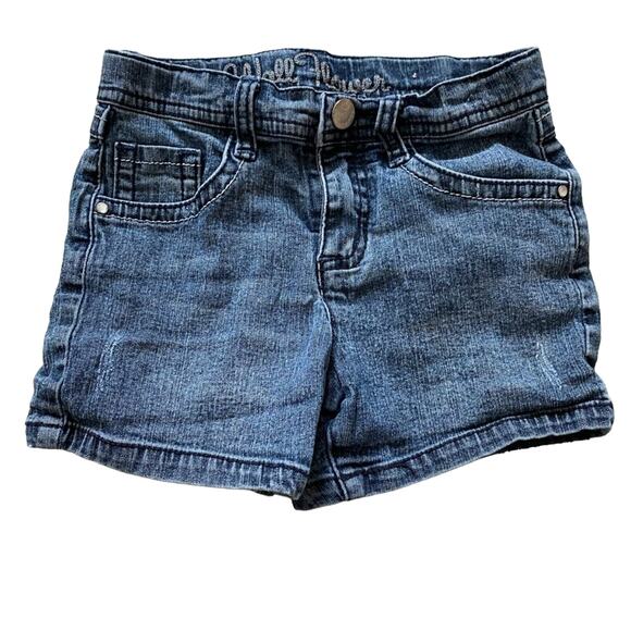 Wallflower Medium Wash Embroidered Studded Rhinestone Girl’s Jean Shorts Size 6X - Picture 1 of 4